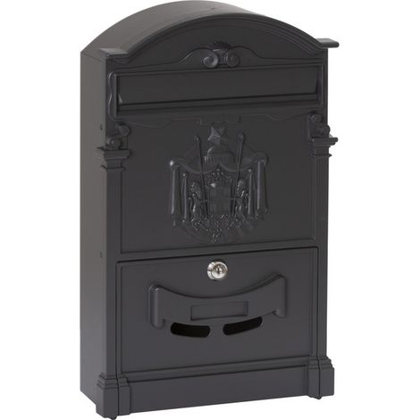 ARREGUI Residencia D-2151/N Buzón de Correo de Aluminio de Estilo Clásico, tamaño M, Buzón Individual Exterior, Buzón de Pared Decorativo, Fácil de Instalar, negro