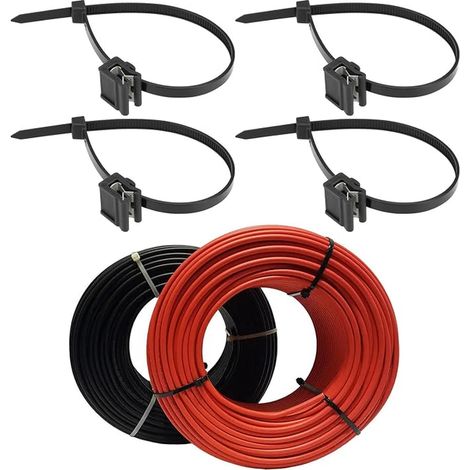 serre-câbles en plastique K2 PA66W 4,6 x 200 mm avec clip de bord en nylon avec option de branchement pour fixation solaire et photovoltaïque (1/3)