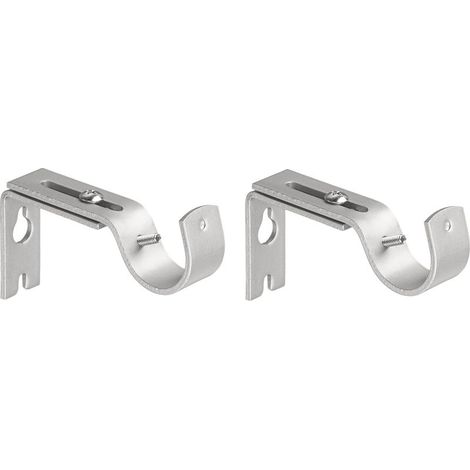 Soporte de pared ajustable para barra de cortina, juego de 2, níquel (1/5)