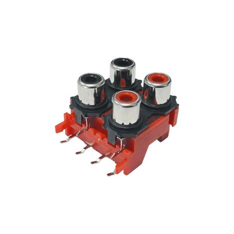 Conector RCA Base 4 RCA Hembra Circuito Impreso (1/2)