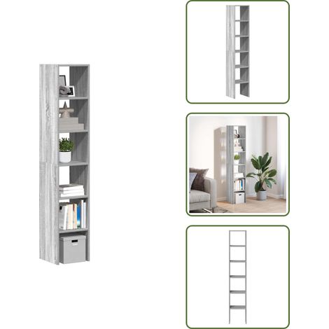vidaXL Bibliothèques 2 pcs empilable sonoma gris bois d'ingénierie (1/5)