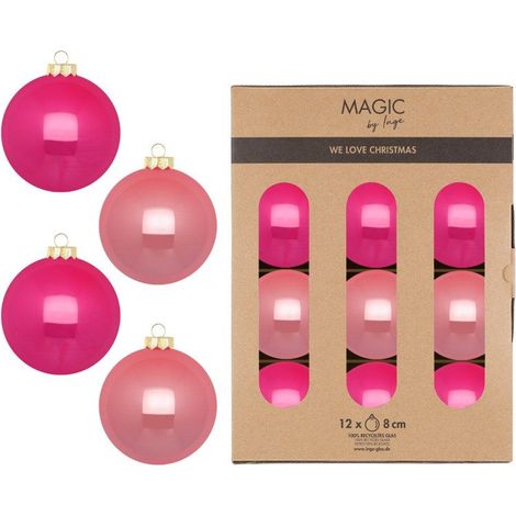 CONFEZIONE 12 PALLE VT ROSA CANDY SHOP D 8 CM