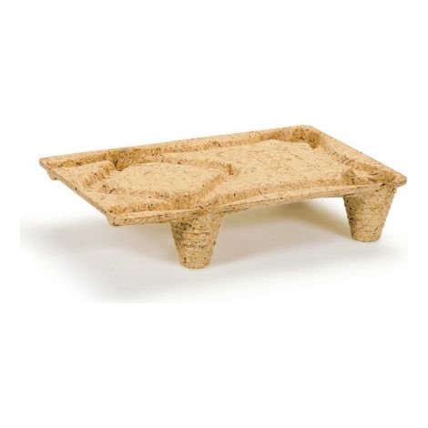 Palette jetable L600xl400xH120 mm capacité de charge 250 kg 4 pieds bois pressé (Par 5)