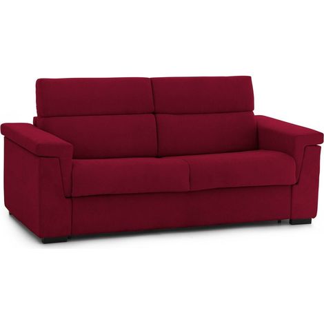 Zweisitzer-Schlafsofa Biscossi, abziehbar, mit Stauraum, Klappöffnung, 205x95 cm, Rot, Made in Italy