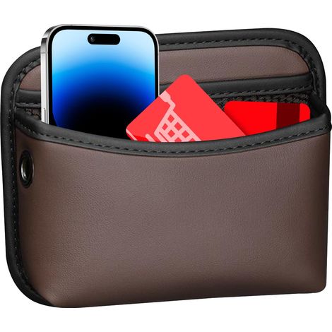 Organisateur Console Voiture Petit Porte-Stylo Et Téléphone Cuir PU Sac Rangement Voiture Pour Camion SUV Fourgon Porte Route Long (1/5)
