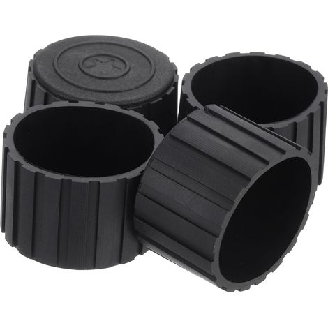 Lot de 4 embouts antidérapants en PVC pour pieds de chaise, 4,5 cm, noir (1/5)