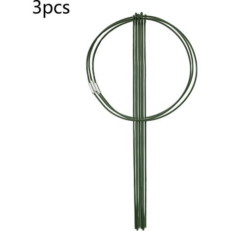 Cercle de Soutien pour Plantes [1 ou 2 mots descriptifs] 14mm Plastique UV 14x28cm Vert Jardin 3 Pièces (1/3)