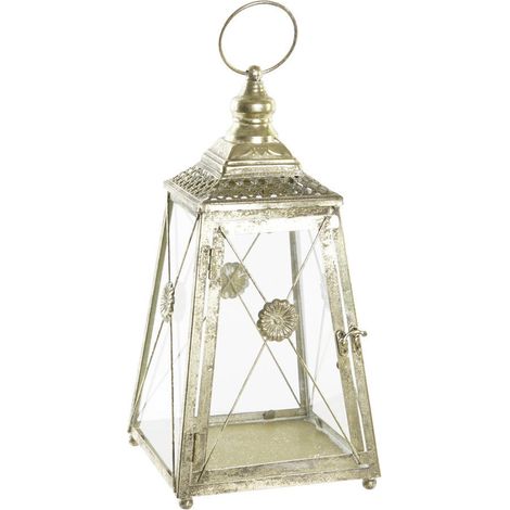 Lanterne Métal Verre 18X18X36 Doré (1/4)