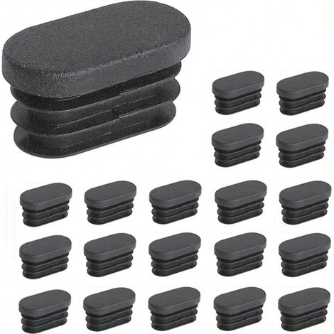 100 embouts ovales en plastique de 15 x 30 mm pour pieds de meubles et de chaises, bouchons pour tubes ovales.