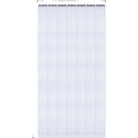 Rideau en PVC, Taille industrielle, Installation facile, BLANC (1/2)