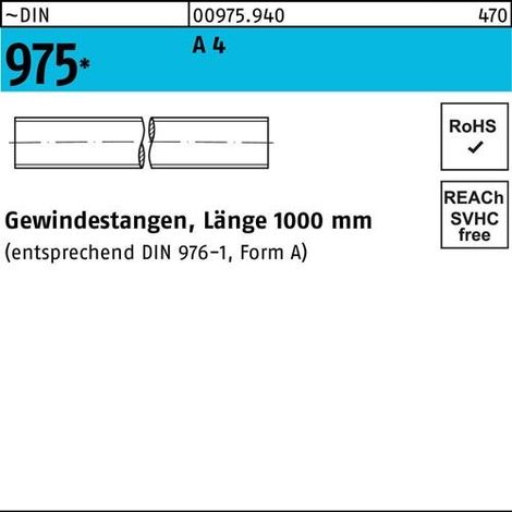Gewindestange DIN 975 M24x 1000mm A 4 1 Stück