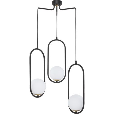 Lampada a sospensione moderna nera 3 luci E14 IGON Jupiter
