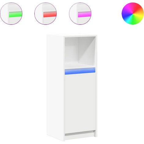 Maison Exclusive - Credenza con LED Bianca 38x34x100 cm in Legno Multistrato