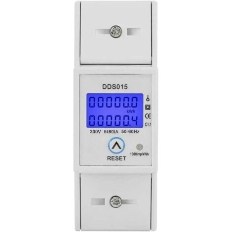 1 pièce 5-80A 230V 50Hz compteur d'énergie électrique monophasé rétroéclairage LCD, DDS015 compteur d'énergie électrique monté sur rail DIN, compteur d'énergie électrique Watt (1/4)