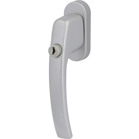 Alpertec Fenstergriff abschließbar Aluminium F9 Edelstahl-Optik 3 Stück Fenstergriffe