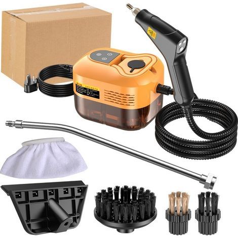 Nettoyeur à vapeur portable 1500 W, nouveau contrôle de la poignée amélioré écran tactile 6 niveaux réglables réservoir d'eau de 1200 ml, vaporisateur pour nettoyage en profondeur (1/5)