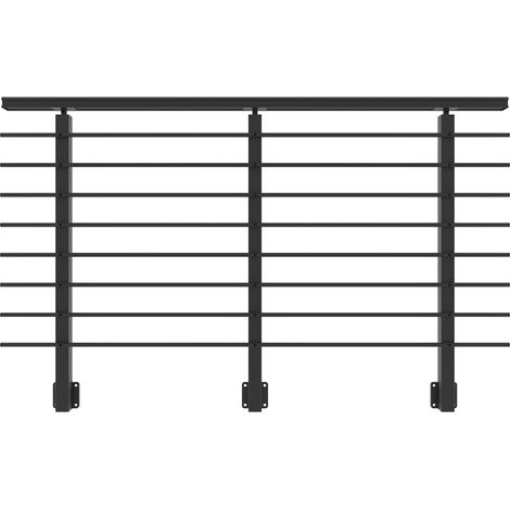 Barandilla de aluminio gris antracita, 190 cm, para montaje en pared con accesorios - KORAB (1/5)