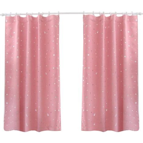 Rideaux occultants en polyester – Draps occultants pour chambre et salon (Rose) – 100 x 130 cm (1/5)