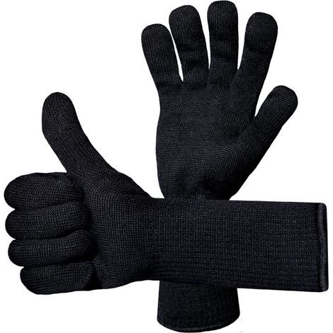 1 paio di guanti da barbecue, resistenti al calore, taglia universale - guanti da forno, resistenti al calore fino a 500 °C, guanti da forno per barbecue, grigliate, cottura al forno, camino, guanti d (1/4)
