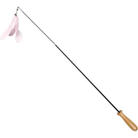 Baguette à plumes avec clochette et tige rétractable pour chatons, idéale pour jouer. (1/5)
