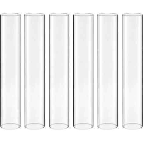 Mophorn 24er-Set Glaszylinder für Kerzen, Hurricane-Kerzengläser 65x350mm, Kerzenschirme aus Borosilikatglas, Bodenlose Windlichter, Windschutz für Kerzen bei Hochzeit, Weihnachten und Partydekoration (1/5)
