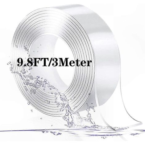 3M Nano Transparentes doppelseitiges Klebeband, abwaschbar und rückstandsfrei rückstandsfrei, leistungsstarke Lösung für verschiedene Oberflächen, langlebig (1/5)