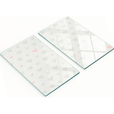 Planche décorative multifonctionnelle pour cuisine, motif cœur trempé, 2 x 30 x 52 cm (1/5)