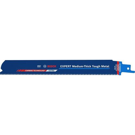 BOSCH Säbelsägeblatt Med. Thick Metal Länge 225 mm Breite 25 mmZahnteilung TPI 10 2,5 mm S-Schaft 10 Stück / Karte (1/2)