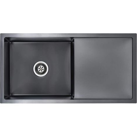 Maison Exclusive - Handgefertigte Küchenspüle Schwarz Edelstahl (1/5)