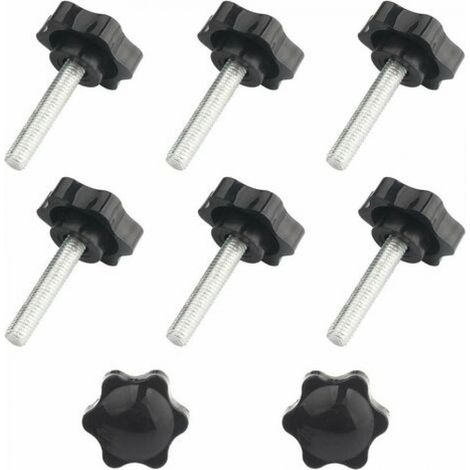 8 boutons en étoile M8x40, bouton moleté à filetage femelle (1/4)