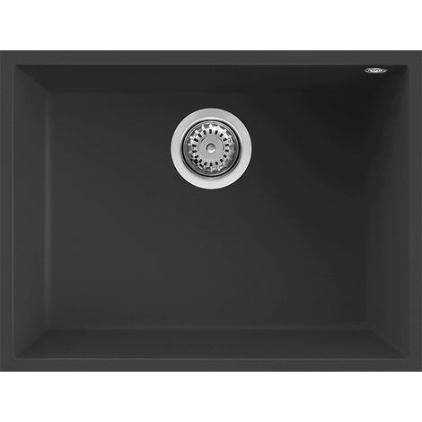 Lavello Elleci Incasso 1 vasca 58x44 Quadra 110 Sottotop Granitek Antracite LGQ11059BSO