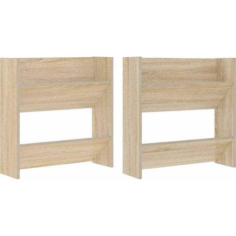 Maison Exclusive - Scarpiere a Muro 2pz Rovere Sonoma 60x18x60cm Legno Multistrato (1/5)