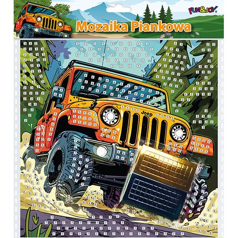 Mosaico in schiuma per fuoristrada, 25x25 cm, DIVERTIMENTO E GIOIA