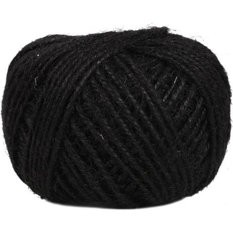 50m Ficelle Corde en Jute pour Artisanat Scrapbooking Jardinage-Noir (1/4)
