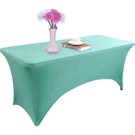 Nappe extensible en spandex de 1,83 m (6 pieds) - Nappe rectangulaire universelle idéale pour les banquets de mariage - 183 x 75 x 75 cm (1/5)