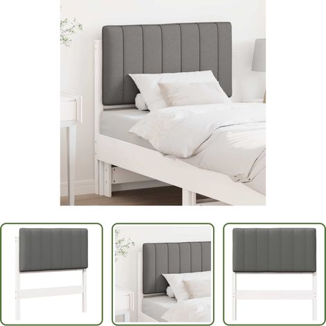 vidaXL Cabecero tapizado y Gris Claro 80 cm Madera de pino macizo (1/5)