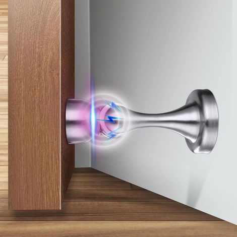 Lotto di 1 Arresti di portello Magnetico spessori Porta Interna per Battiscopa, Porte Smette di piano con il fermo, il nastro adesivo 3M, viti a Scomparsa, dispositivo di chiusura della Porta magnete (1/5)
