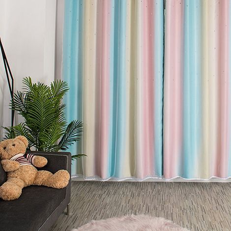 Rideaux décoratifs en polyester à double couche ajourée pour salon et chambre, bleu clair (1/5)