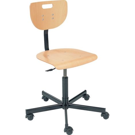 Sedia Di Lavoro Werek Su Ruote - Legno