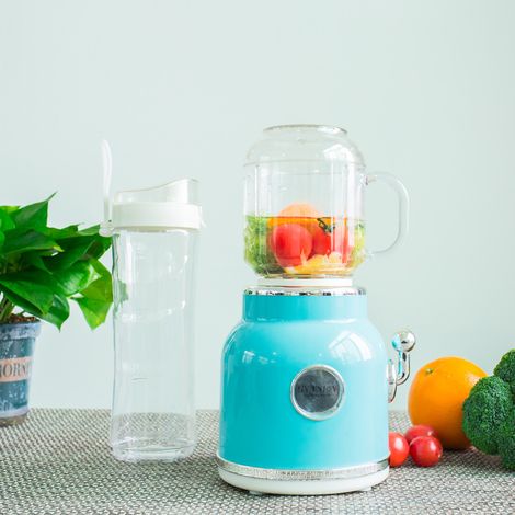 Mini mélangeur rétro à double gobelet, mixeur à glace et shakeur, presse-jus de comptoir avec lames en acier inoxydable, prise CN