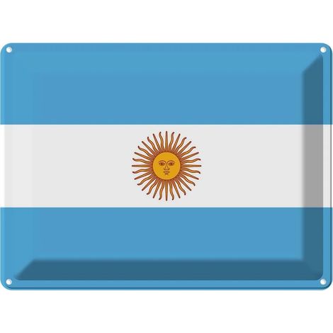 Plaque métallique 30x40 cm Drapeau et armoiries de l'Argentine (1/5)