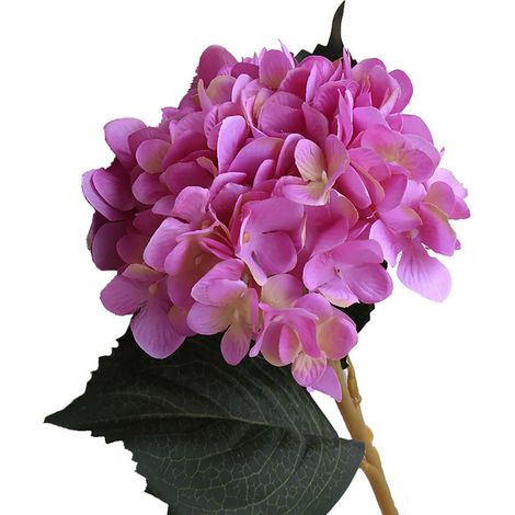 Bouquet D Hortensias Artificiels - Fleurs En Tissu Et Plastique - Décoration Vase Maison Et Bureau - Lot De 1 (1/2)