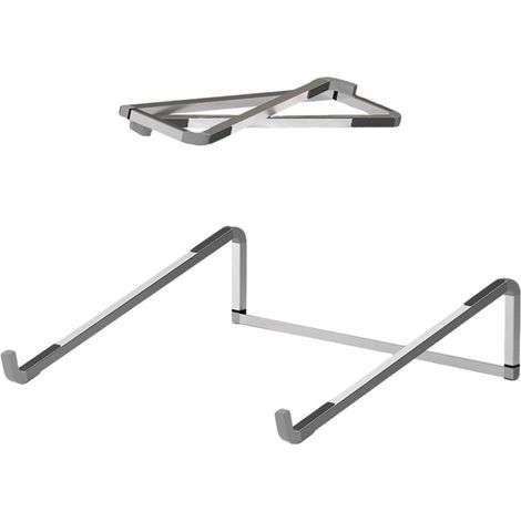 Support ergonomique en métal pour ordinateur portable, compatible avec les ordinateurs de bureau, rehausseur d'écran multifonctionnel, support d'ordinateur simple - argent (1/5)