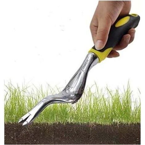 Ensemble d'outils de jardinage d'extérieur UlisemGarden à motif floral, désherbage, 30 x 2 cm, jaune (1/4)