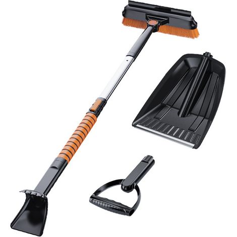 Enowelir 5en 1 Brosse à Neige Détachable, avec Racloir et Racloir à Glace, Outil de Déneigement pour la Neige Givrée avec Poignée en Mousse, pour Camion Automobile SUV
