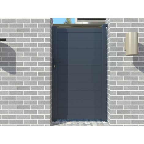 Portillon aluminium anthracite 100x142 cm serrure incluse