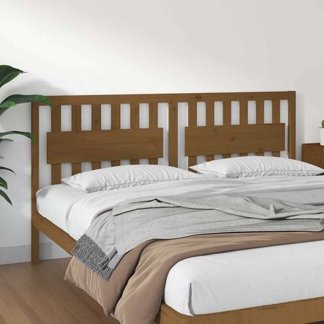 vidaXL Cabecero de cama madera maciza pino marrón miel 185,5x4x100 cm (1/5)