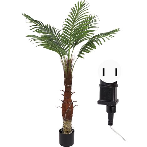 Palmier artificiel lumineux 120cm 300LED Lampe cocotier décor intérieur extérieur fête patio prise US 110V (1/5)