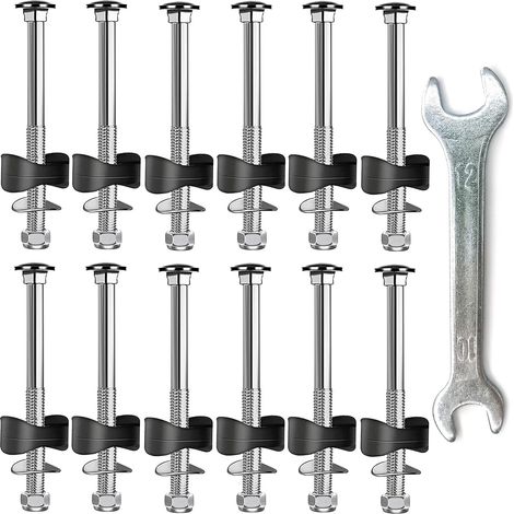 12 tornillos para trampolín, tornillos de repuesto largos, pernos y tuercas antiaflojamiento, accesorios de estabilidad para trampolín - 7,6 cm (longitud)