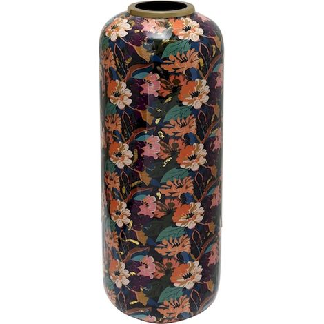 Vase floral élégant aux couleurs vives pour décor - Motifs floraux sur fond multicolore